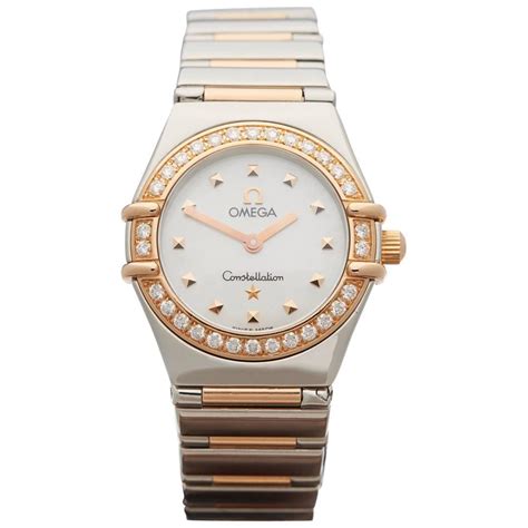 omega women's watch constellation|omega constellation diamond bezel watch.